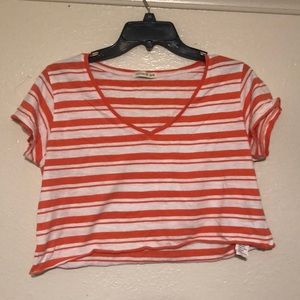 Cotton on medium crop top orange stripes